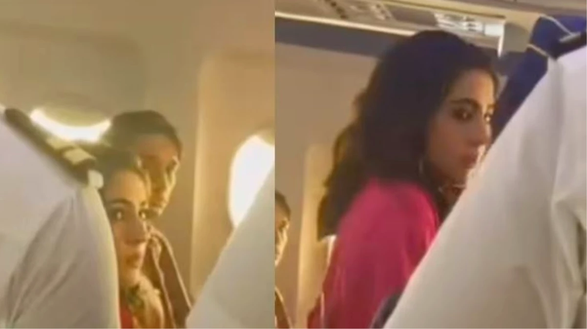 Bollywood’un en ünlü oyuncusu Sara Ali Khan, uçakta üzerine meyve suyu döken hostesi itekledi